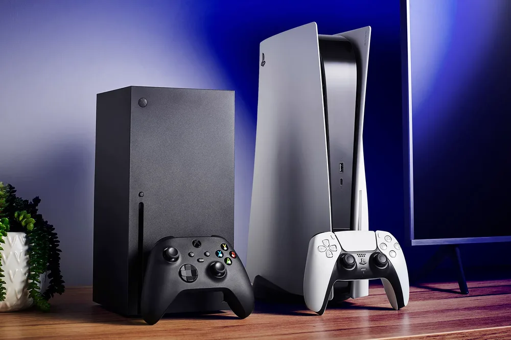 Gaming console being cleaned